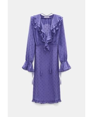 Dorothee Schumacher Silk Crepe Chiffon Dress - Purple