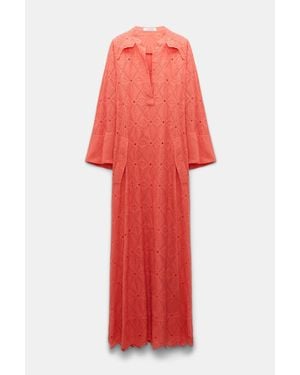 Dorothee Schumacher Cotton Broderie Anglaise Caftan Dress - Red
