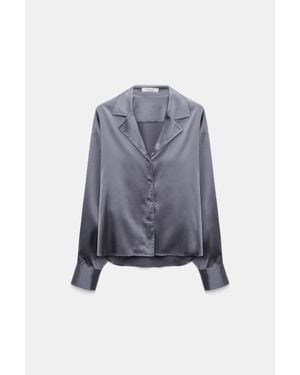 Dorothee Schumacher Oversized Satin Blouse - Blue