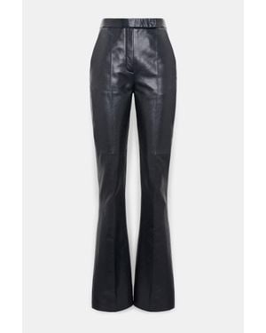 Dorothee Schumacher Full Length Leather Flares - Blue