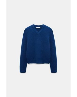 Dorothee Schumacher Pullover mit V-Ausschnitt aus Kaschmir - Blau