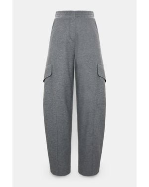 Dorothee Schumacher Flannel Barrel Leg Cargo Pants - Gray