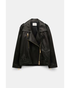 Dorothee Schumacher Nappa Leather Biker Jacket - Black