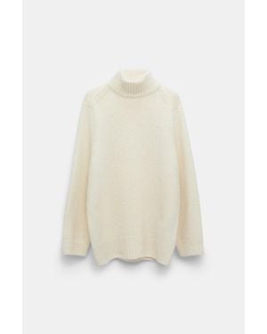 Dorothee Schumacher Rollkragenpullover aus Merino-Alpaka Garn - Weiß
