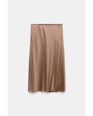 Dorothee Schumacher Silk Charmeuse Skirt - Brown