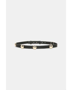 Dorothee Schumacher Thin Leather Belt With Moveable Studs - Black