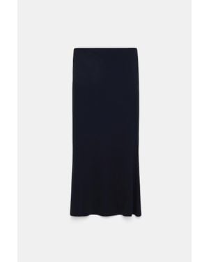 Dorothee Schumacher Fitted Midi Skirt With Flared Hem - Blue