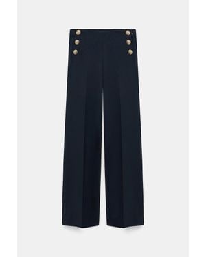Dorothee Schumacher Wide Leg Punto Milano Sailor Pants - Blue