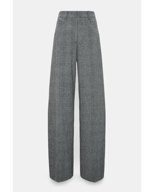 Dorothee Schumacher Barrel Leg Glen Plaid Pants - Gray