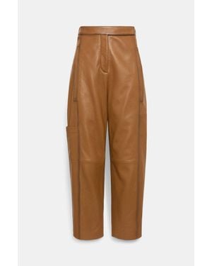 Dorothee Schumacher Peg Top Leather Pants - Brown