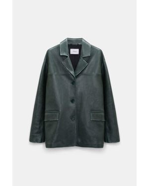 Dorothee Schumacher Oversized Leather Blazer - Green