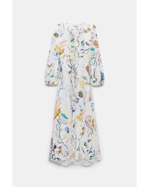 Dorothee Schumacher Printed Linen Midi Dress - White