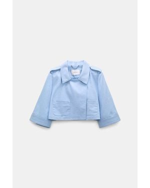 Dorothee Schumacher Cropped Cotton Jacket - Blue