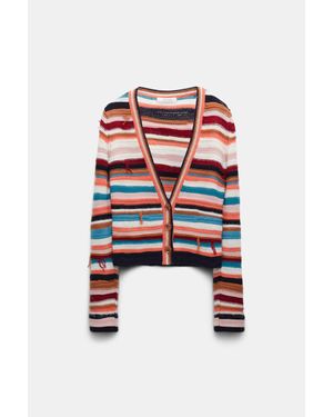 Dorothee Schumacher Gestreifter Cardigan mit unregelmäßiger Struktur - Weiß