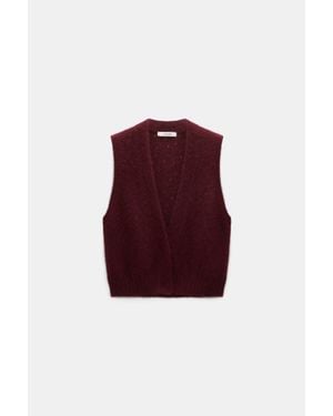 Dorothee Schumacher Cashmere Vest With Pointelle - Red