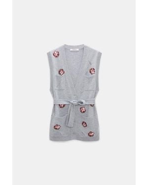 Dorothee Schumacher Embellished Merino-Cashmere Vest - Gray
