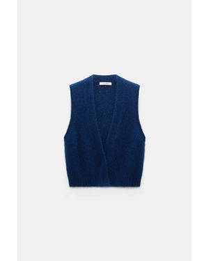 Dorothee Schumacher Cashmere Vest With Pointelle - Blue