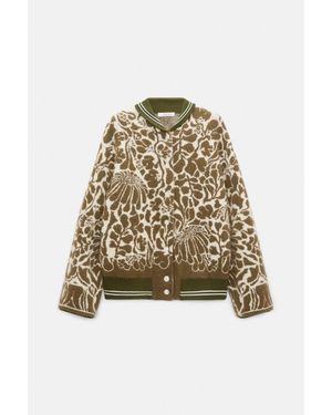 Dorothee Schumacher Floral Jacquard Bomber Jacket - Natural