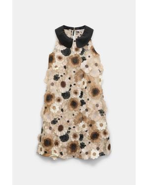 Dorothee Schumacher Mini-Dress With 3D Embroidery - Natural