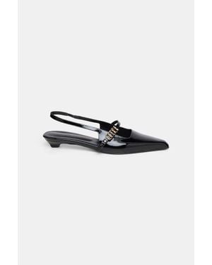 Dorothee Schumacher Slingback Micro Heels With Signature D-Rings - Black