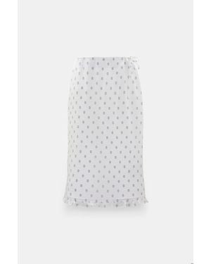 Dorothee Schumacher Shimmering Silk Georgette Midi Skirt - White