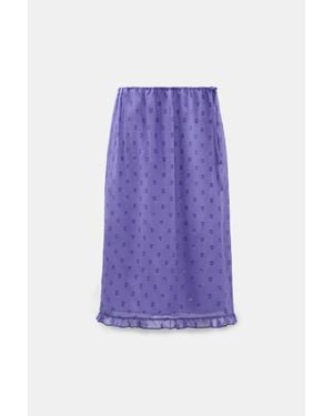 Dorothee Schumacher Shimmering Silk Georgette Midi Skirt - Purple