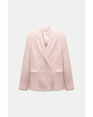 Dorothee Schumacher Double-Breasted Linen-Cotton Blazer - Pink