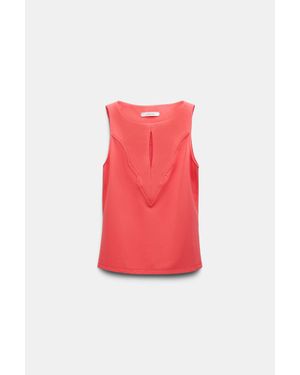 Dorothee Schumacher Top aus leichtem Punto Milano mit Cut-Out - Rot
