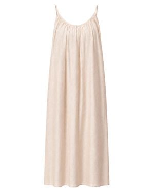 MixRay Ärmelloses A-Linien-Maxikleid - Natur