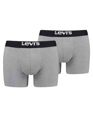 Levi's Levi's Solid Basic Boxer Brief Organic Boxershort - Grau