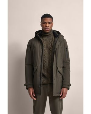 Bugatti Herren Parka Mit Innenliegendem Strickkragen - Braun