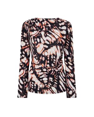 Biba Bluse Für Damen, Leicht (Schmetterling Grün) - Schwarz