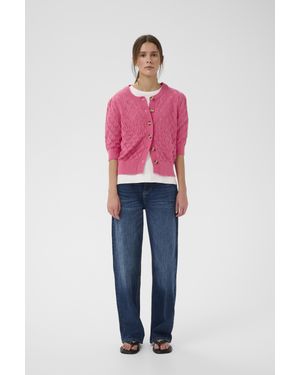 Inwear Strickjacke Balettaiw Strickjacke Relaxed Fit - Rot
