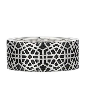 Caï Ring 925/- Sterling Oxidiert-Poliert Mosaik - Schwarz