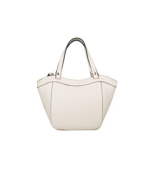 Giulia Monti Schultertasche Hellbeige - Weiß