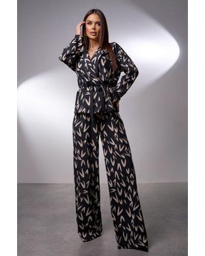 Issa Plus Day Damen Webset (Bluse & Hose) - Schwarz