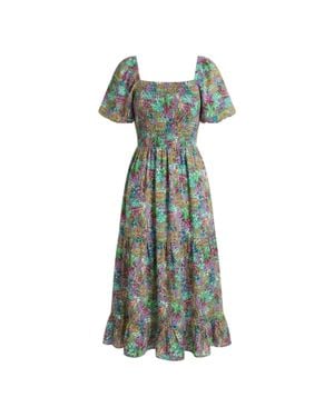 AX Paris Midikleid Für Damen, Rüschensaum, Polyester, Sommer (Bunt) - Grün
