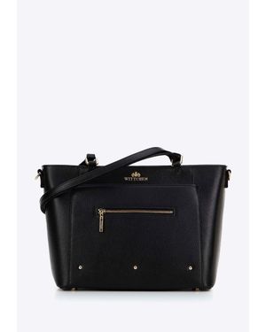 Wittchen Damen-Shopper-Tasche Aus Leder Mit Fächern, Und - Schwarz