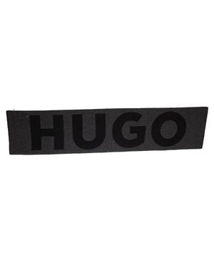 HUGO Schal, Jacquard, Wolle - Schwarz