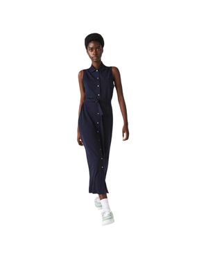 Lacoste T-Shirt-Kleid Für Damen, Mit Kragen (Dunkles Marineblau)