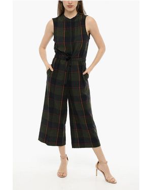 Woolrich Grüner Jumpsuit Aus Wollmischung Mit Karomuster Und Tunnelzug - Schwarz
