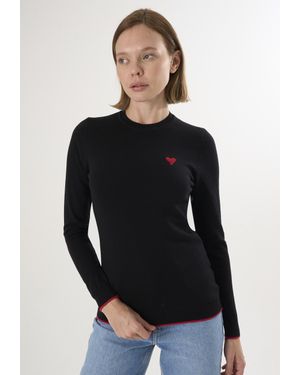 Felix Hardy Pullover Strickpullover Mit Rundhalsausschnitt - Schwarz