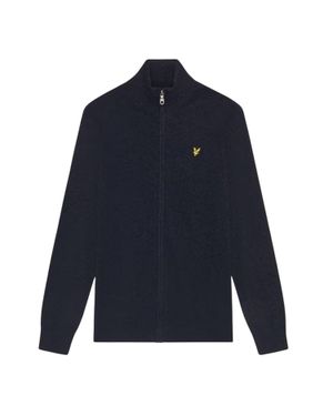 Lyle & Scott Pullover Top Für Herren, Reißverschluss, Gerippt, Langärmlig (Marineblau Marl)