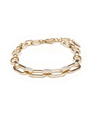 Luxenter Armband Mit 18 Karat Gelbgold-Finish Und Brillantschliff-Zirkonia – Askev - Mettallic