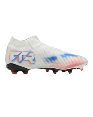 PUMA "Future 8 Match" Künstlicher Boden Fußballschuhe Für Damen, Synthetischer Stoff (Weiß/Schwarz/Rot) - Blau