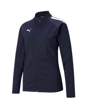 PUMA "Team Liga" Trainingsjacke Für Damen, Strukturiert (Kurzmantel/Weiß) - Blau