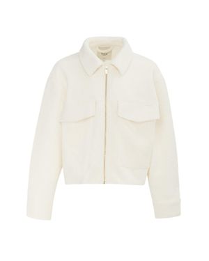 Firetrap Jacke Für Damen, Kurz Geschnitten, Teddy-Stoff (Cremefarbe) - Weiß