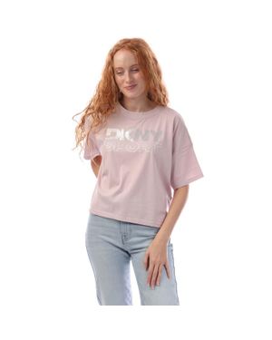 DKNY T-Shirt Für Damen, Logo, Folie /Silber) - Weiß