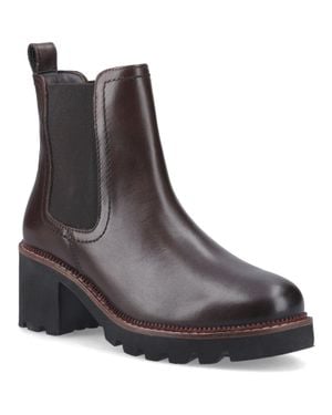 Hush Puppies Gaia Leder Damen Schokoladenfarbene Absatz Chelsea Stiefel - Braun