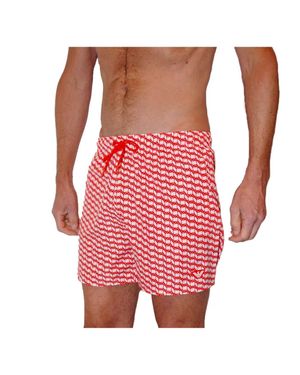 Emporio Armani Badeanzug Herren Allover-Adler - Rot